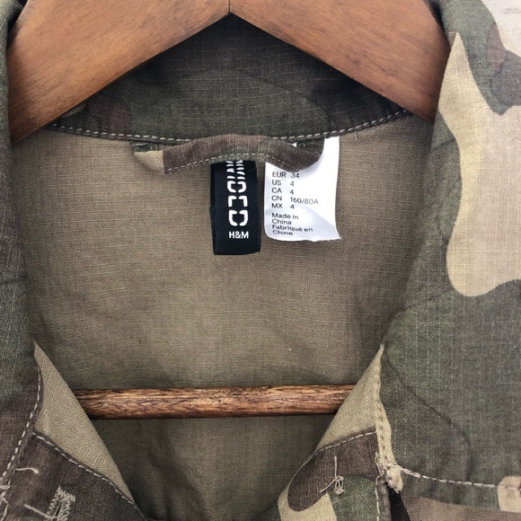 H&M size 4 Camo Utility Button up Jacket - Picture 2 of 5